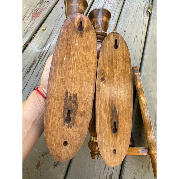 Vintage Mirrored Candle Sconces candleholders set of three wood wooden retro - Picture 13 of 16